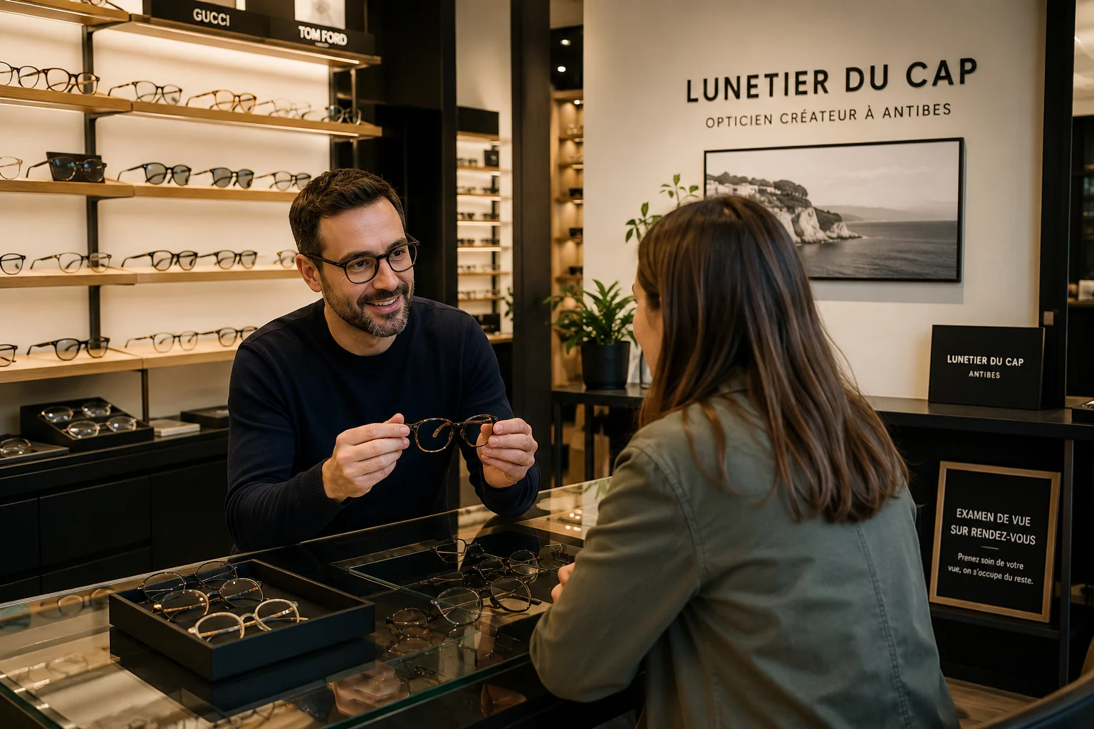 Conseil d'un opticien à Antibes chez Lunetier du Cap